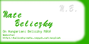 mate beliczky business card
