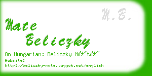 mate beliczky business card